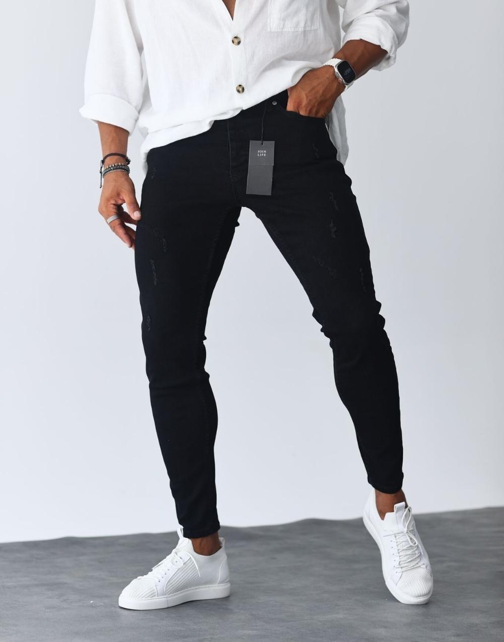 Premium Slim Fit Straight Black Men's Jeans - STREETMODE™