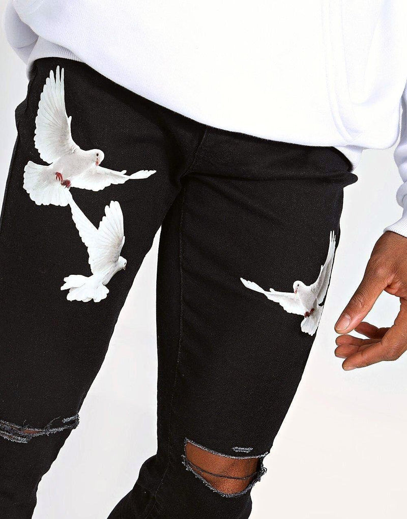 Premium Stacked Dove Men's Skinny Jeans - STREETMODE™