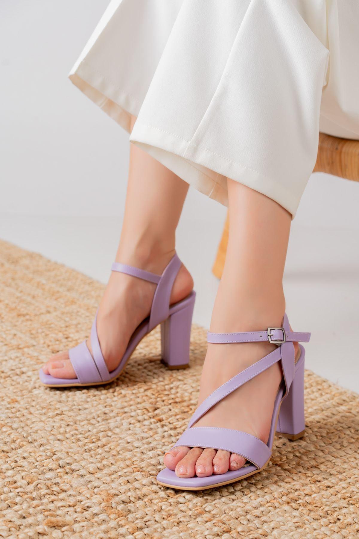 Rashin Lilac Skin High Heels Women's Shoes - STREETMODE™