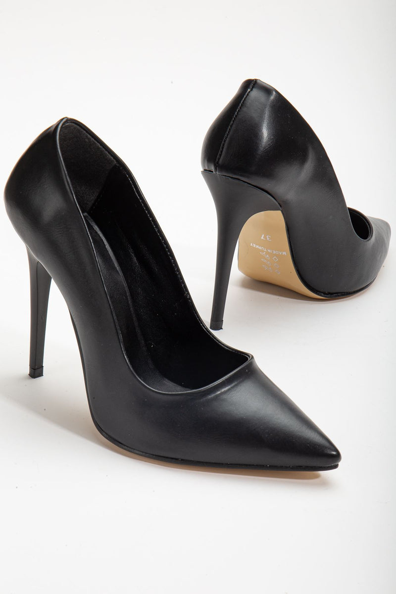 River Black Skin Thin Heeled Women's Evening Dress Shoes - STREETMODE™