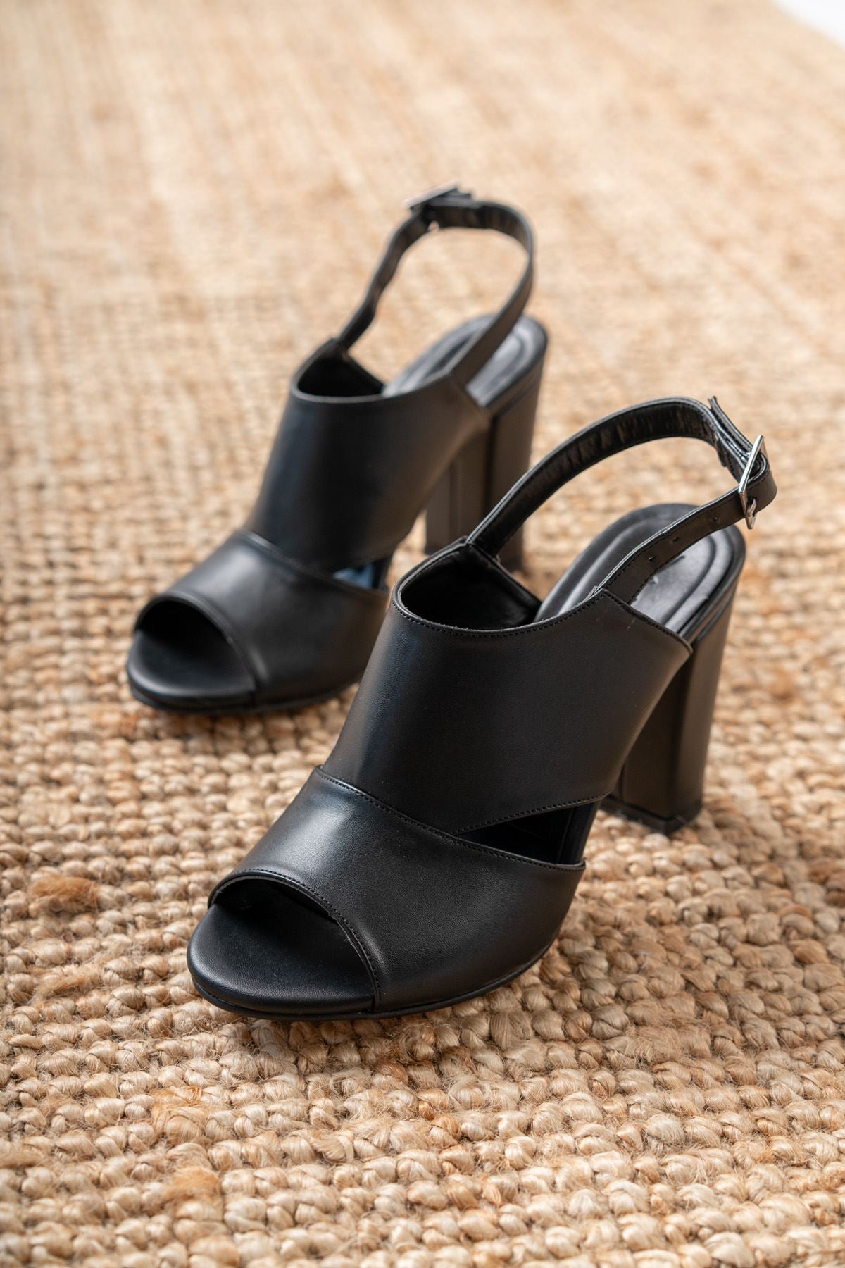 Seila Black Skin High Heels Women's Shoes - STREETMODE™