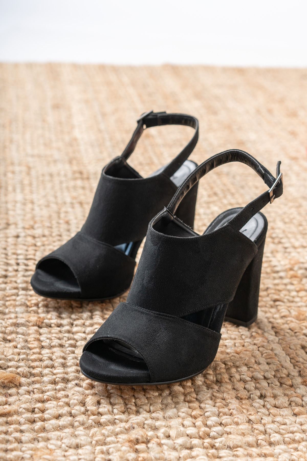 Seila Black Suede High Heels Women's Shoes - STREETMODE™