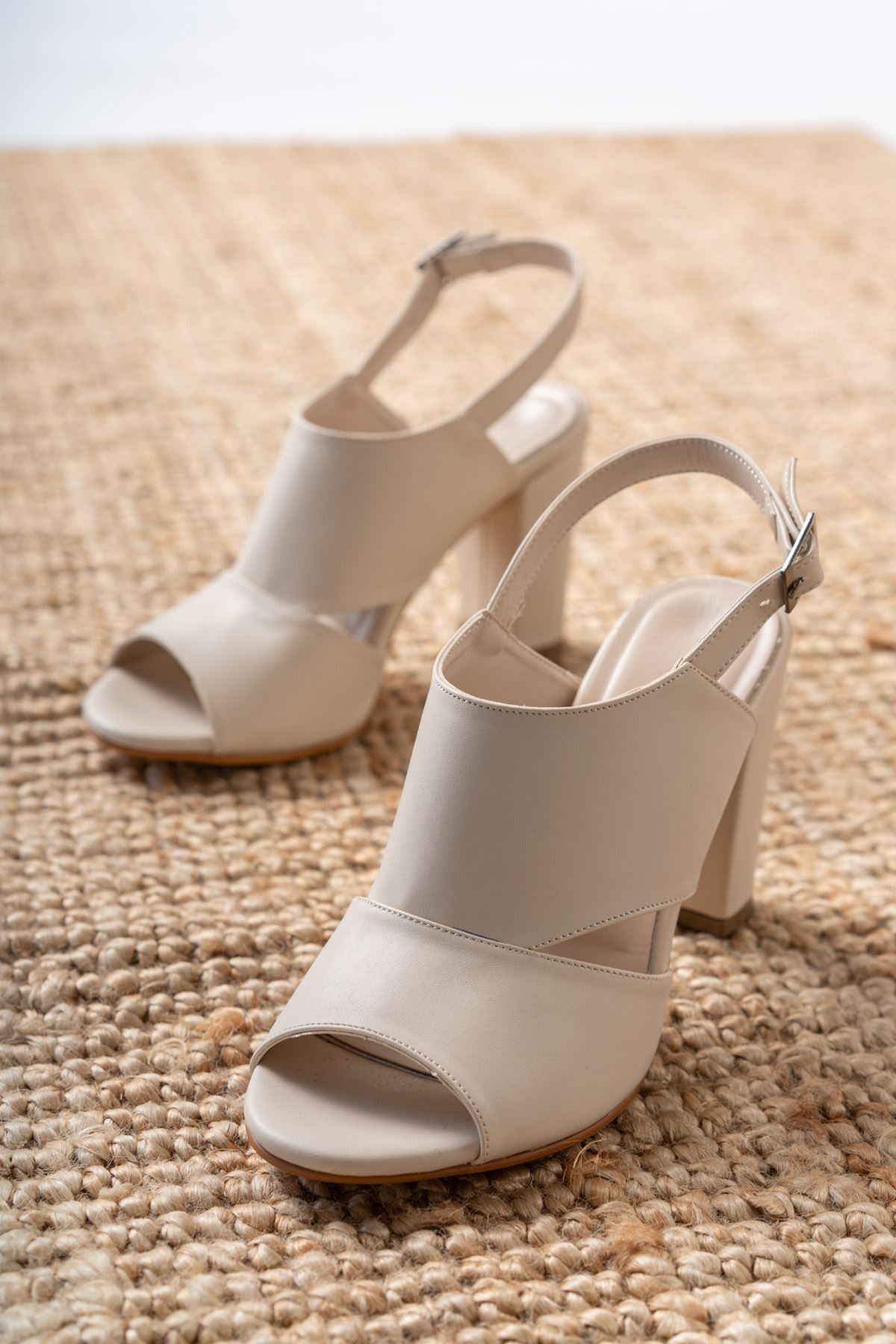 Seila Cream Skin High Heels Women's Shoes - STREETMODE™