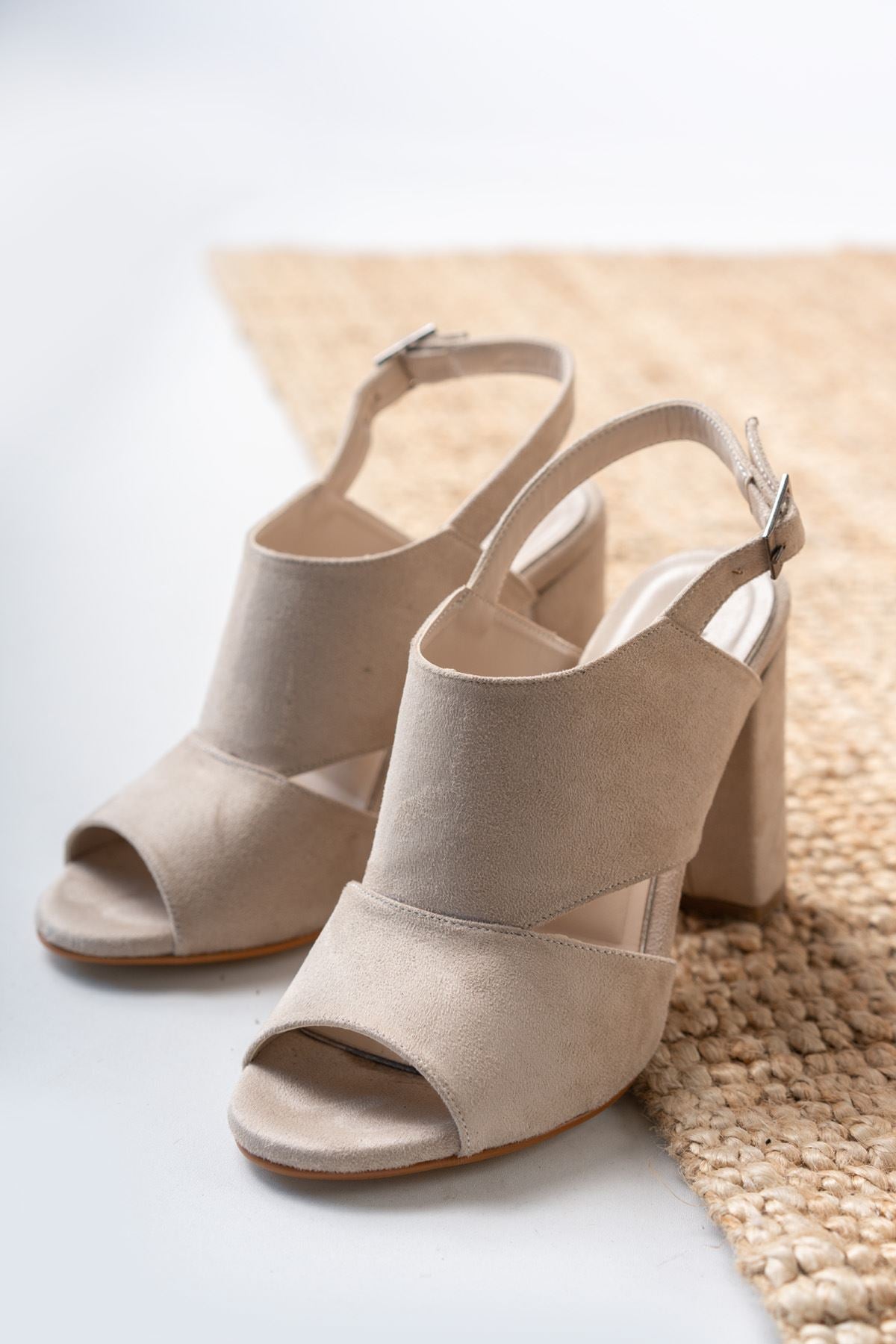 Seila Cream Suede High Heels Women's Shoes - STREETMODE™