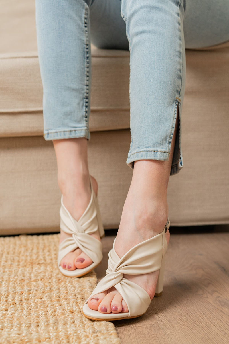 Serafima Cream Skin High Heels Women's Shoes - STREETMODE™