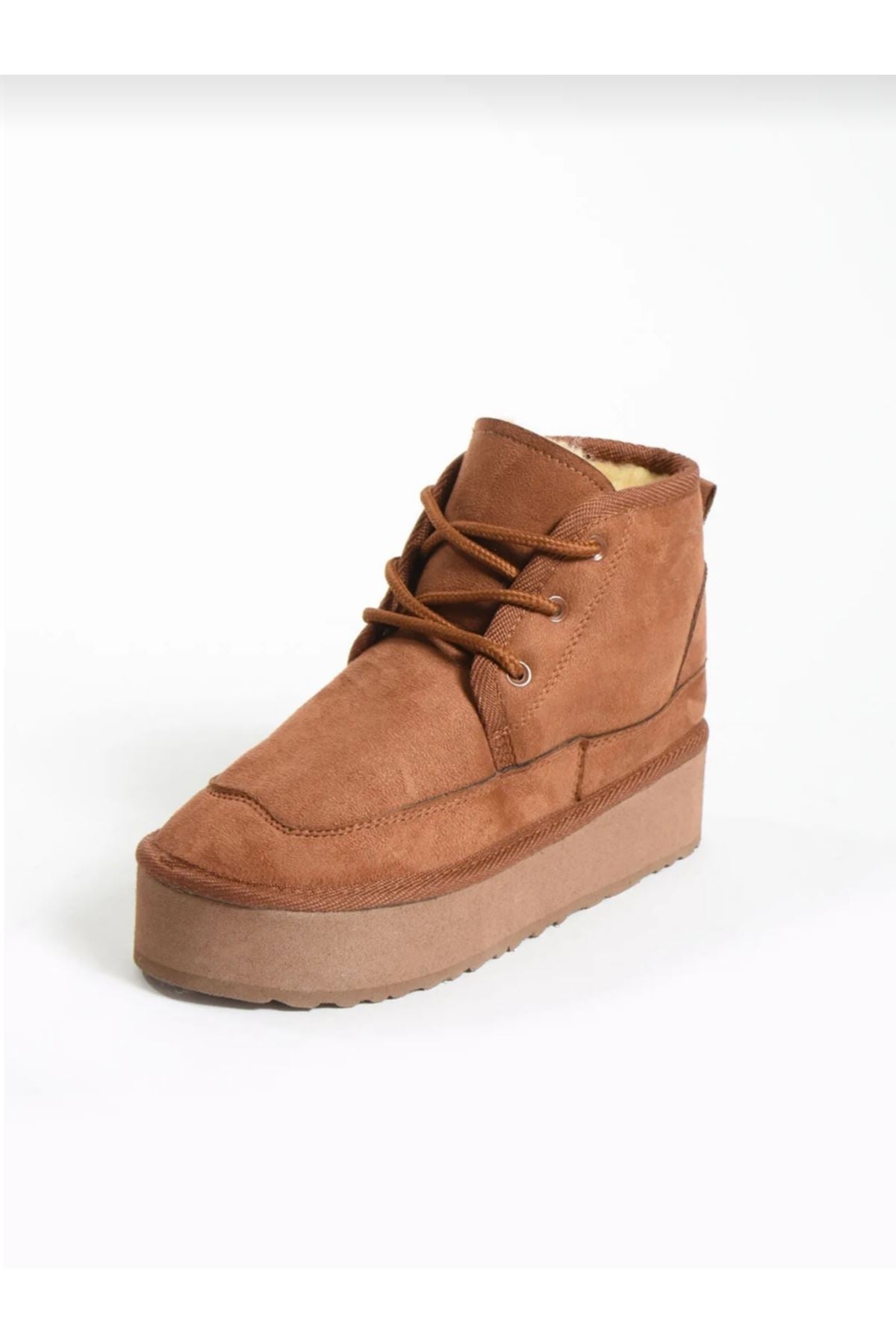 Sesil tan suede lace-up women's boots - STREETMODE™