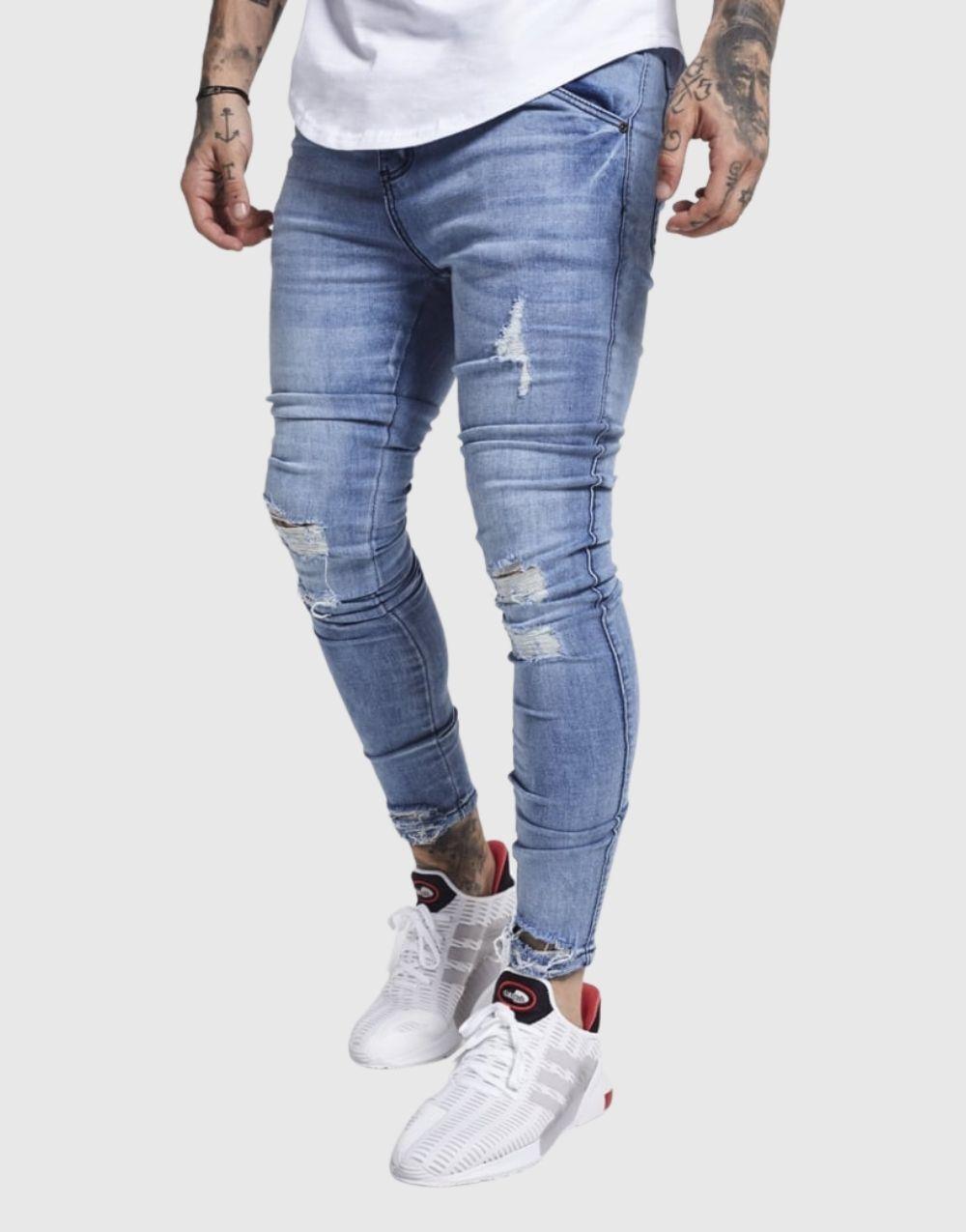 SikSilk Distressed Washed Denims Men's Jeans - STREETMODE™