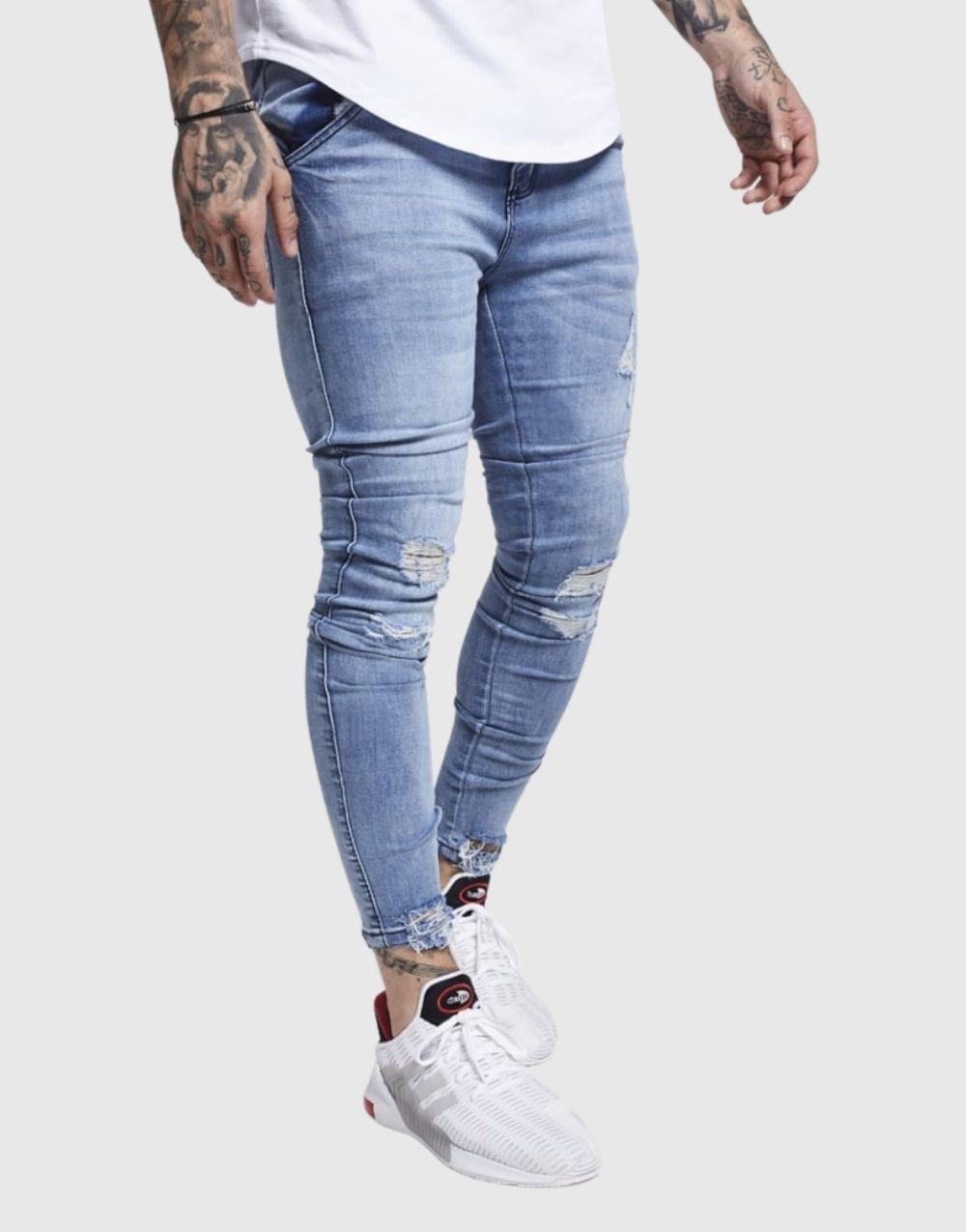 SikSilk Distressed Washed Denims Men's Jeans - STREETMODE™