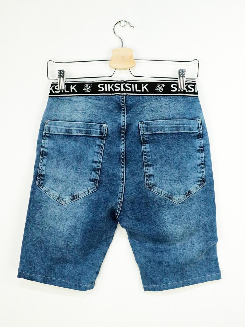 SikSilk Elastic Men's Denim Shorts Blue - STREETMODE™