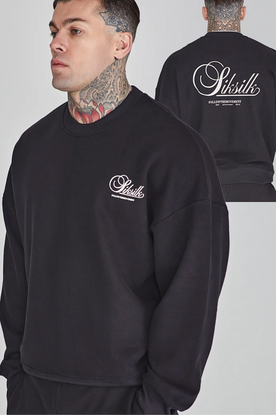 SikSilk Graphic Men's Oversize Sweater - STREETMODE™