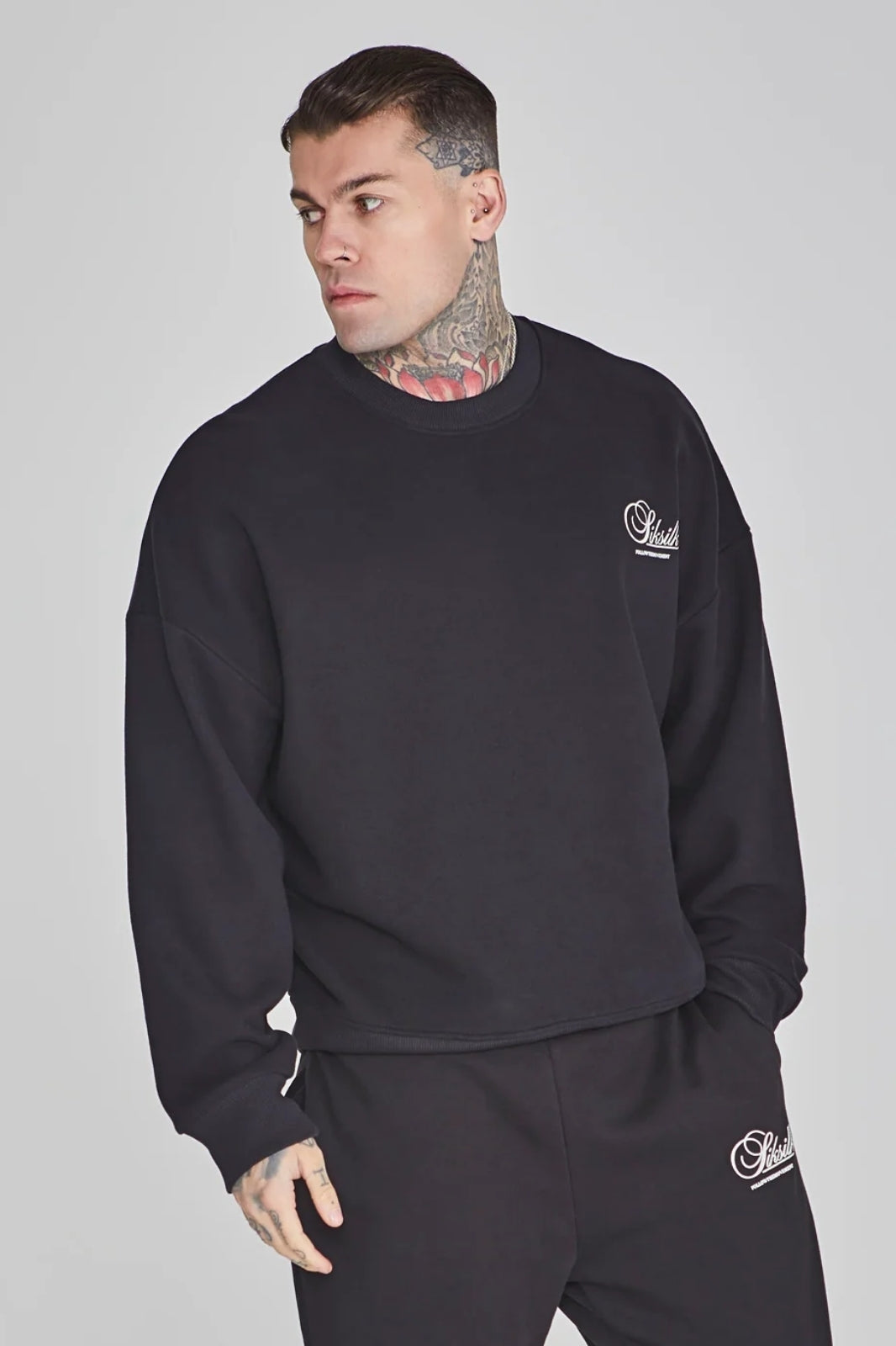 SikSilk Graphic Men's Oversize Sweater - STREETMODE™