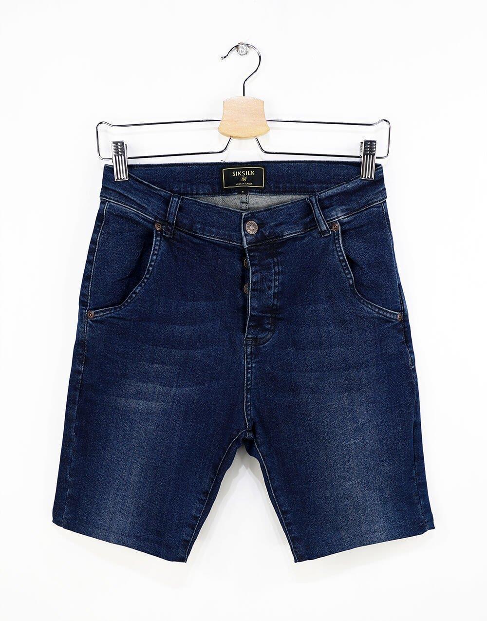 SikSilk Plain Men's Denim Shorts Blue - STREETMODE™