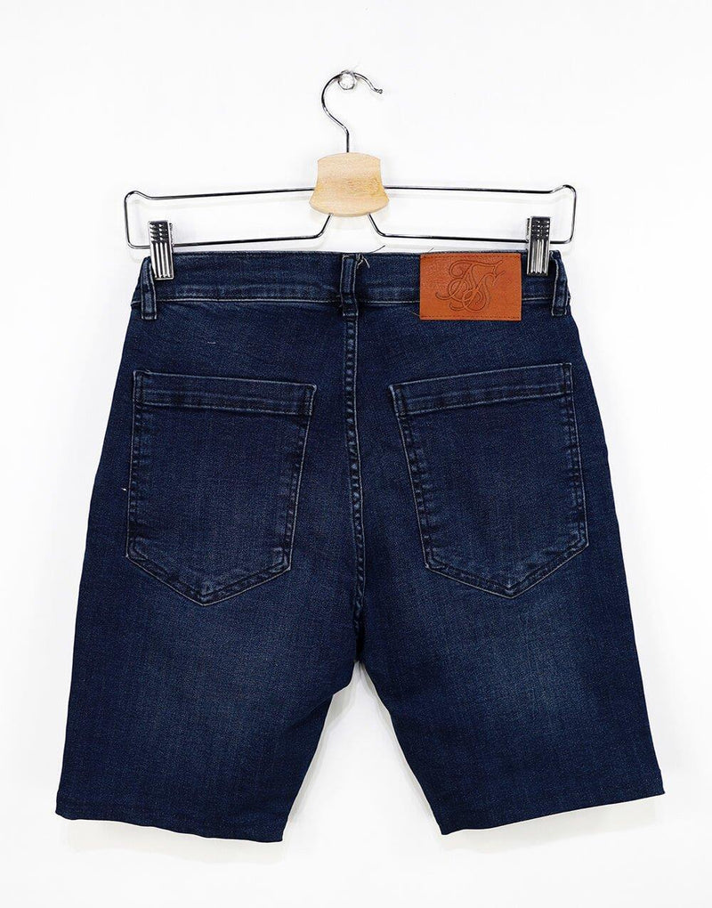 SikSilk Plain Men's Denim Shorts Blue - STREETMODE™