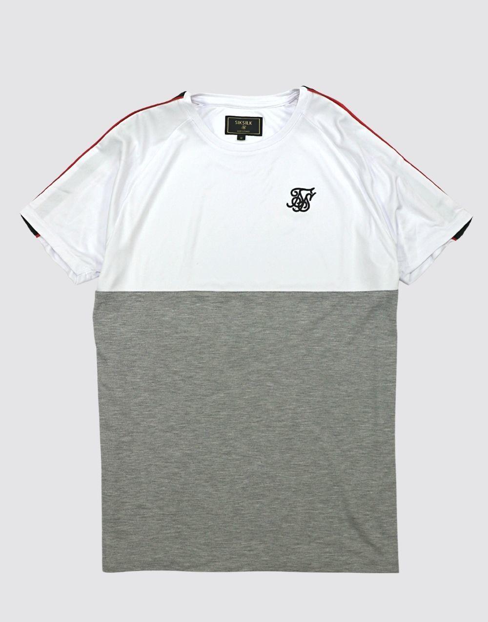 SikSilk Reglan Tee Men's T-Shirt White Gray - STREETMODE™