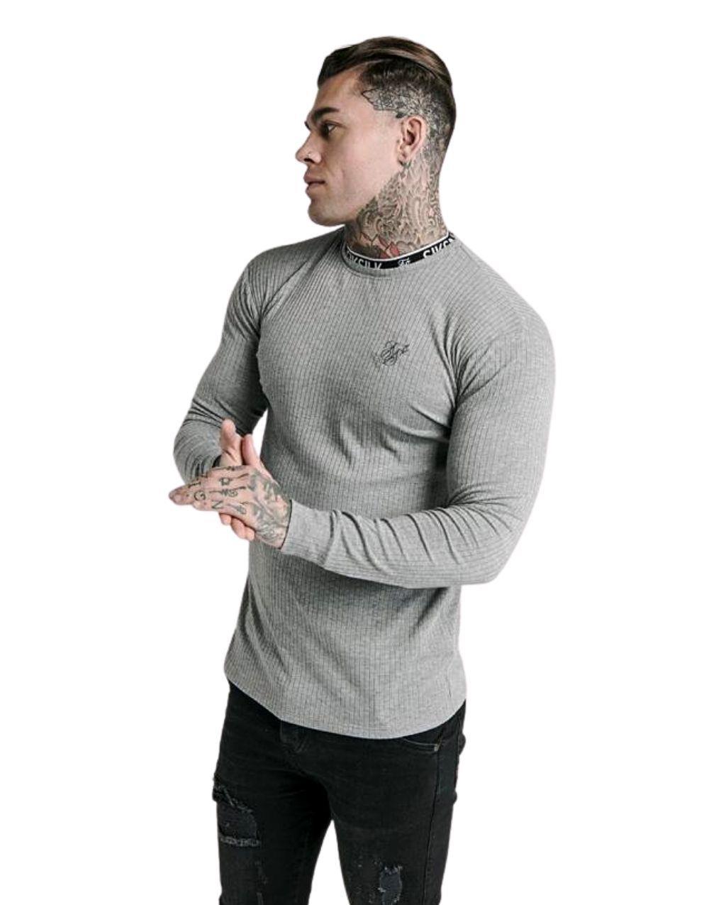 SikSilk Turtle Neck Banded Long Sleeve Sweater - STREETMODE™
