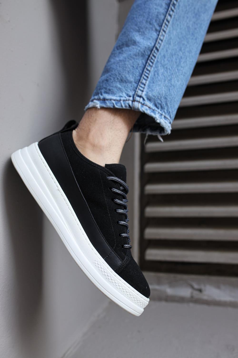 Sneakers Shoe 010 Black Suede (White Sole) - STREETMODE™