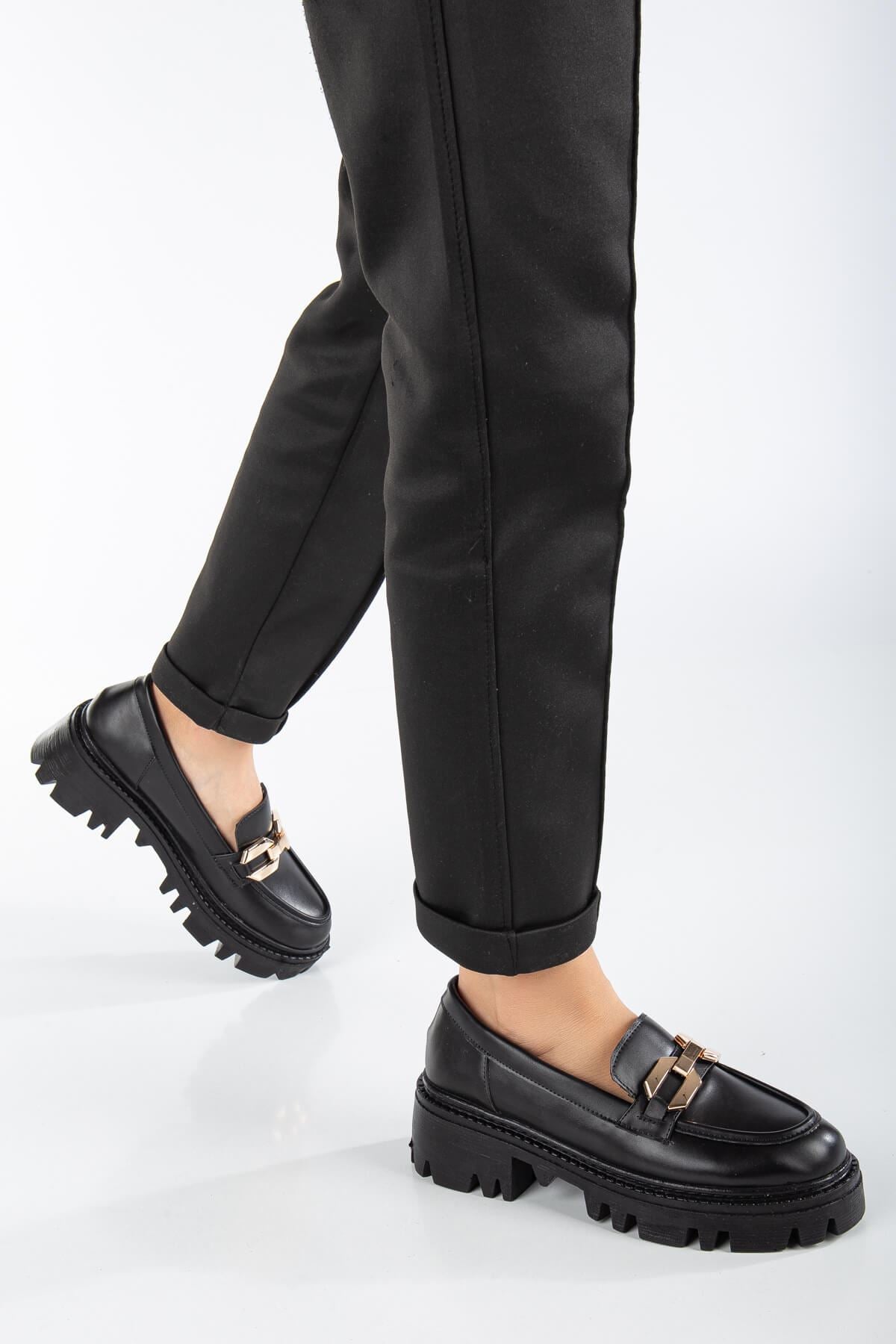 SONO Black Skin Oxford Women's Shoes - STREETMODE™