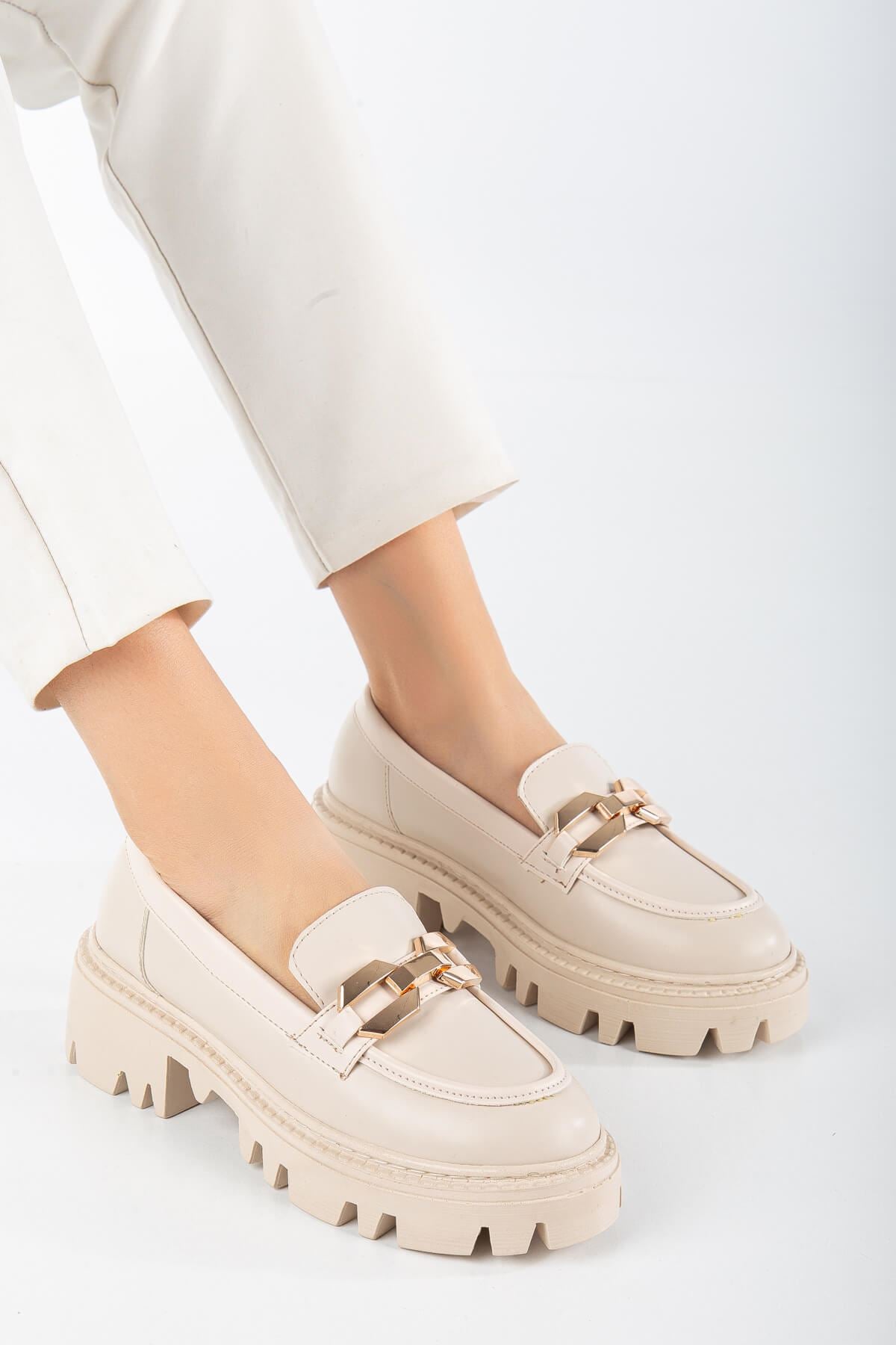 SONO Cream Skin Oxford Women's Shoes - STREETMODE™