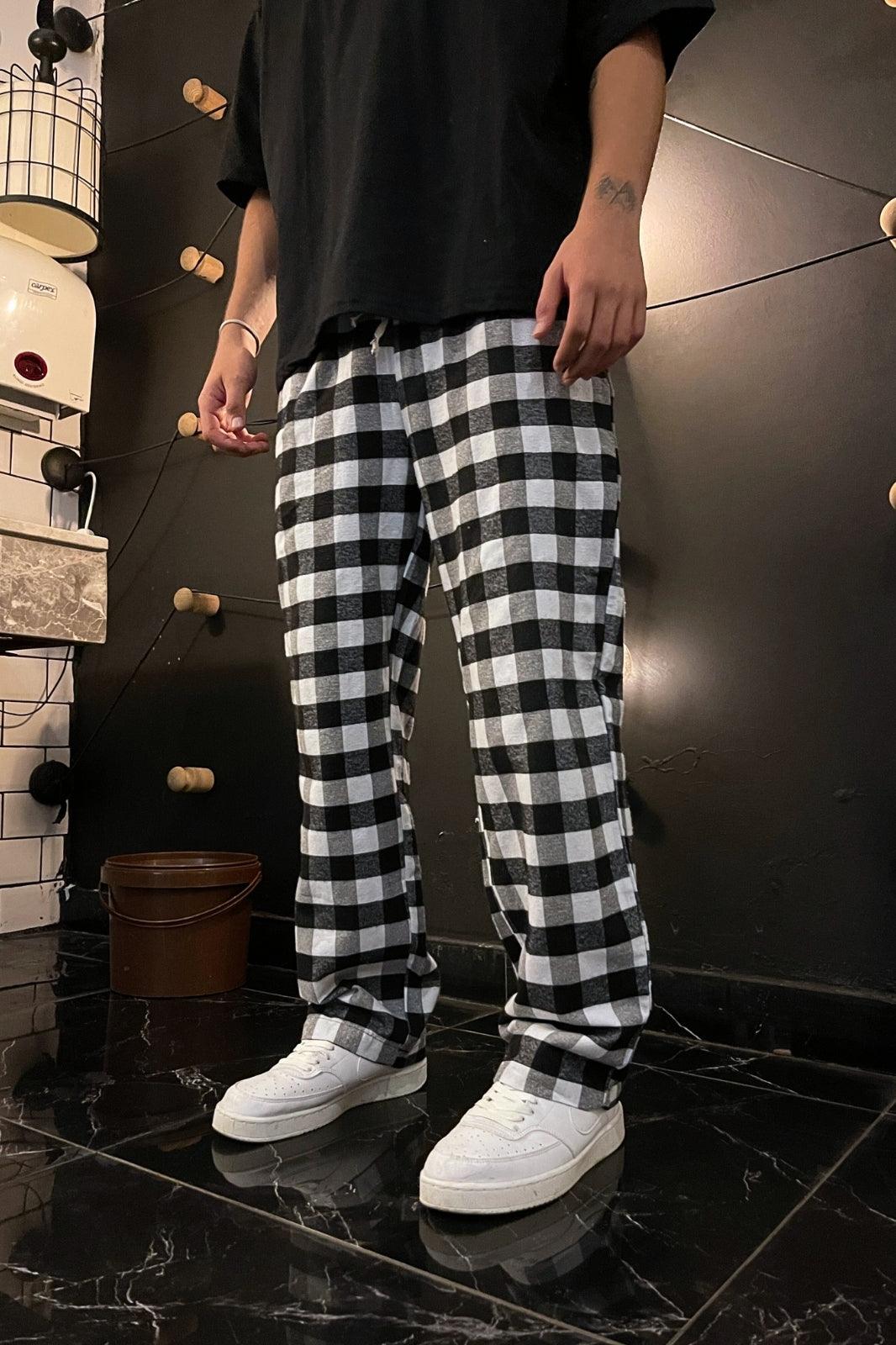 Square Patterned Pajama Unisex Sweatpants - STREETMODE™