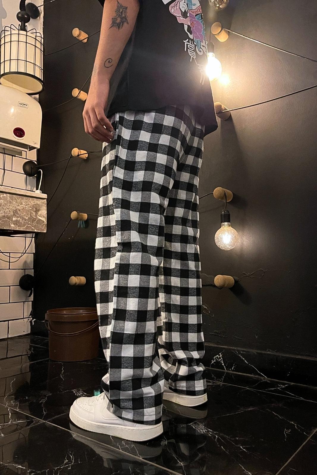 Square Patterned Pajama Unisex Sweatpants - STREETMODE™