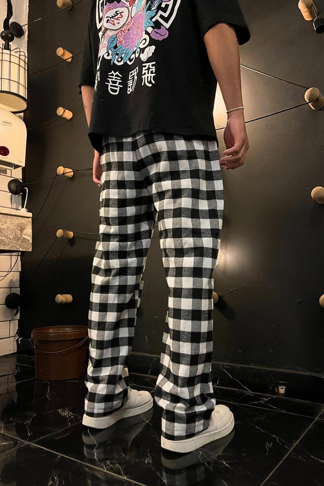 Square Patterned Pajama Unisex Sweatpants - STREETMODE™