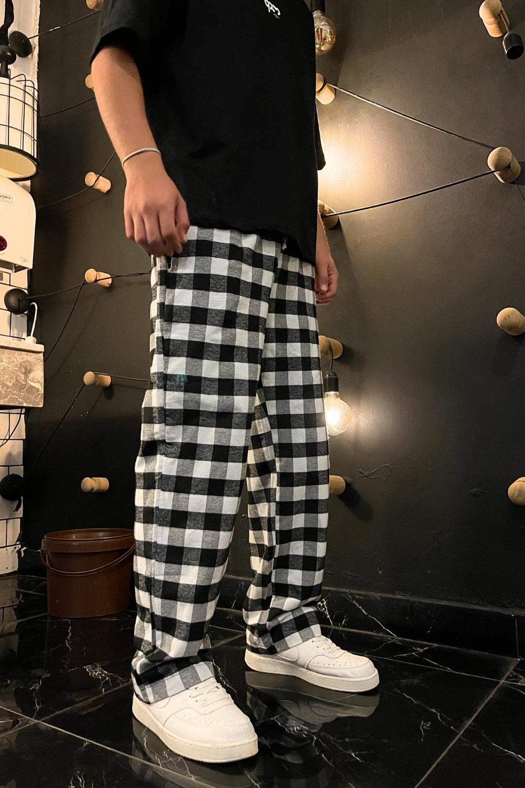 Square Patterned Pajama Unisex Sweatpants - STREETMODE™