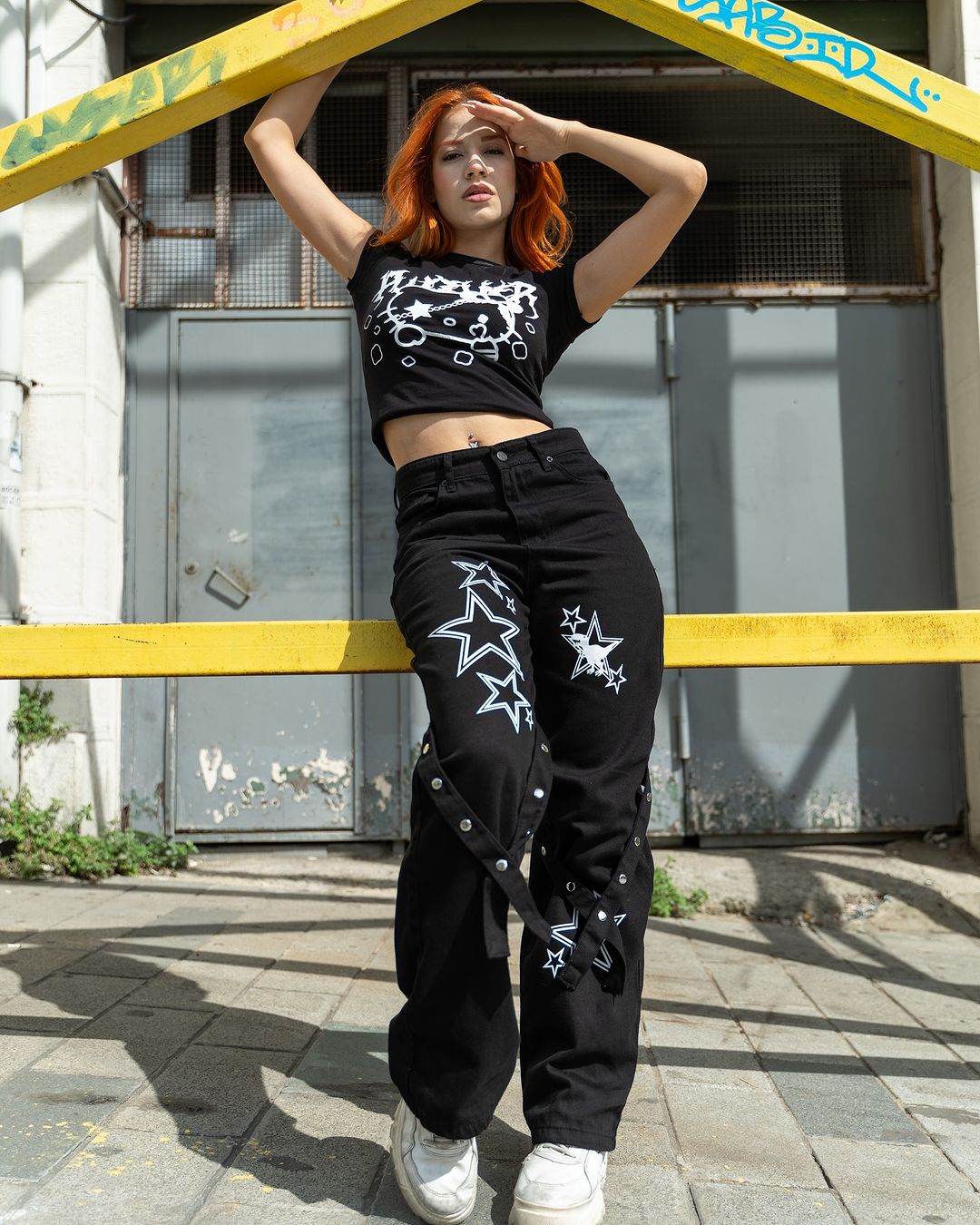 Star Patch Wide Leg Women's Baggy Trousers - STREETMODE™