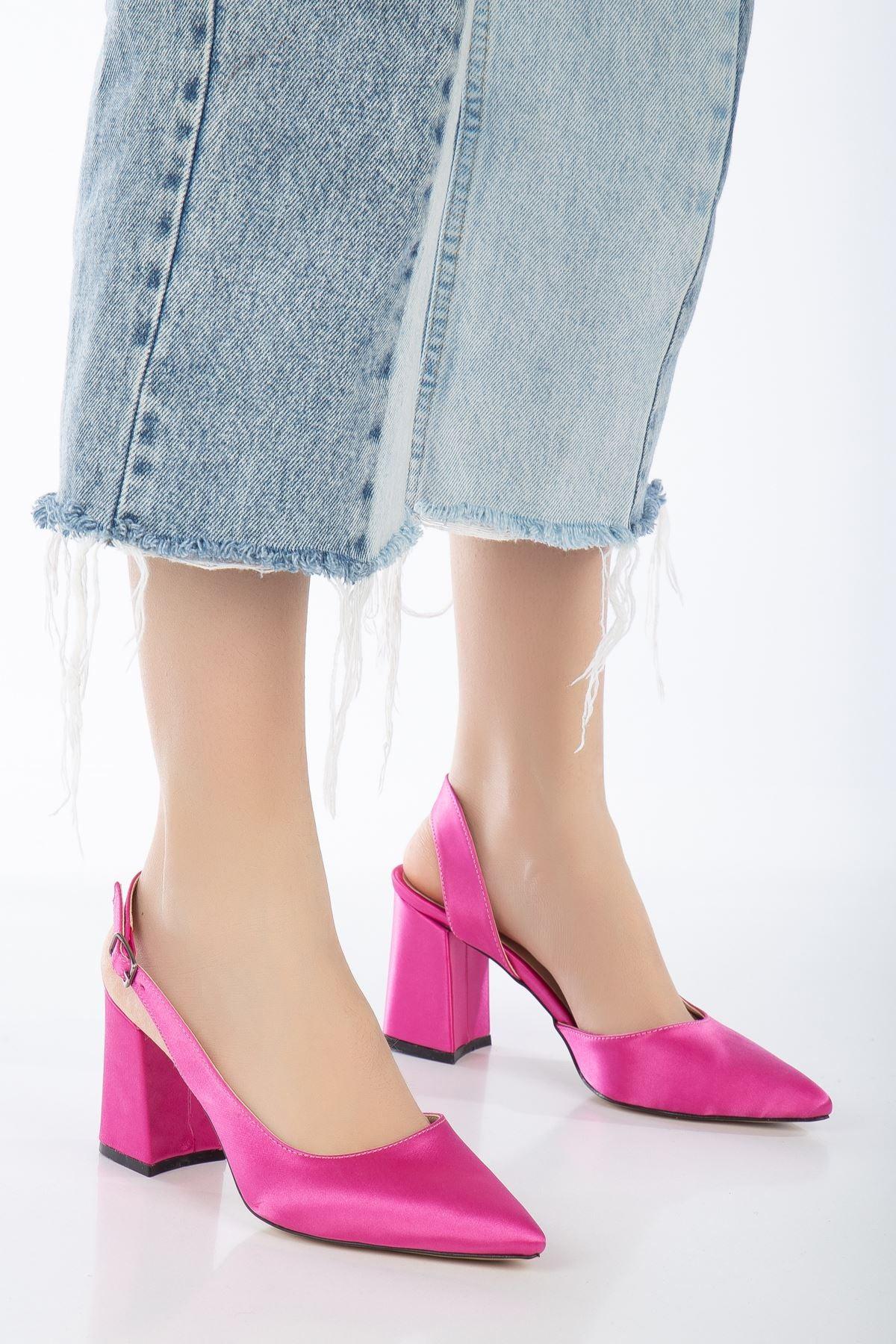 Tonia Fuchsia Satin Heeled Women's Shoes - STREETMODE™