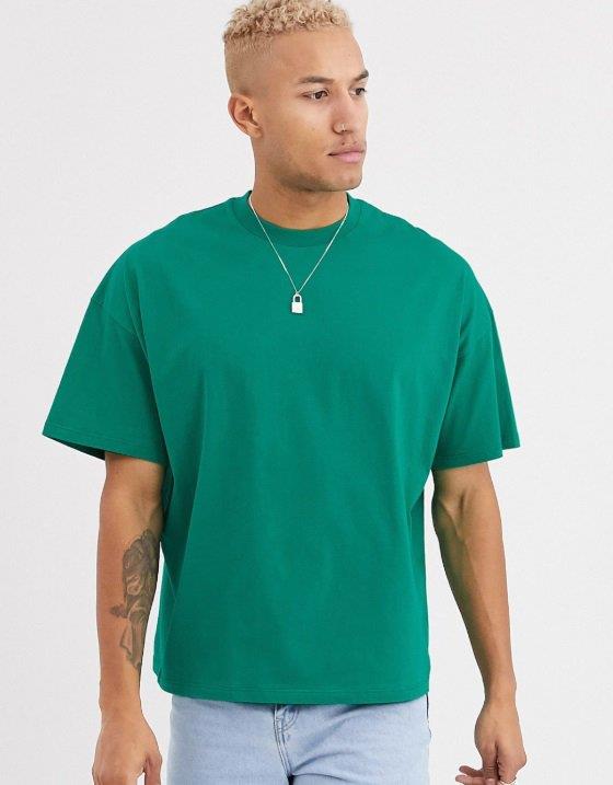 Unisex Green Color Oversize Unisex Basic T-Shirt - STREETMODE™