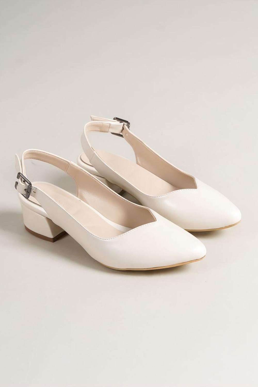 Valentina White Pearl Heels Women's Shoes - STREETMODE™