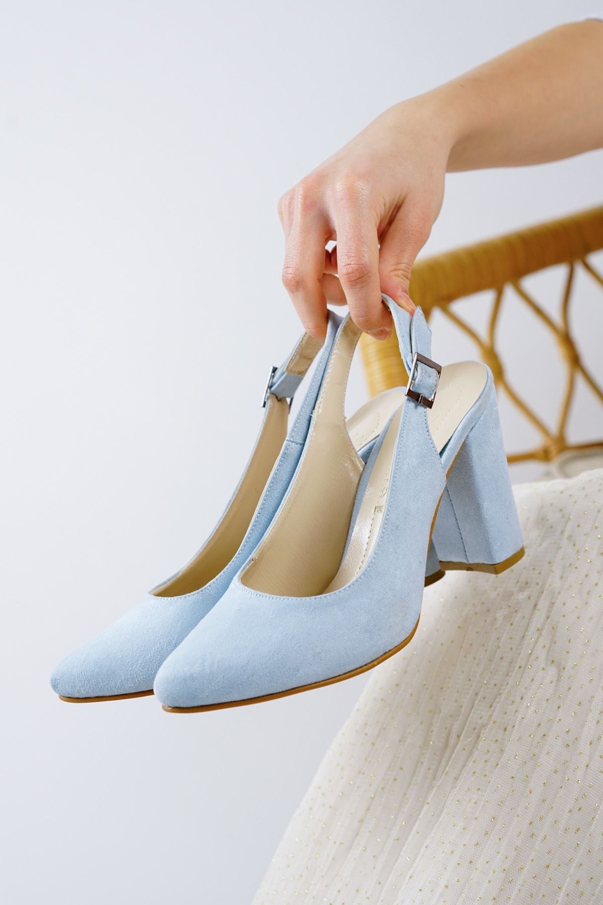Vera Baby Blue Suede High Heels Women's Shoes - STREETMODE™