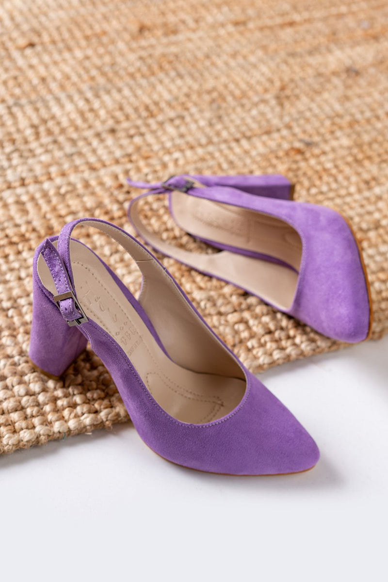 Vera Lilac Suede High Heeled Women's Shoes - STREETMODE™