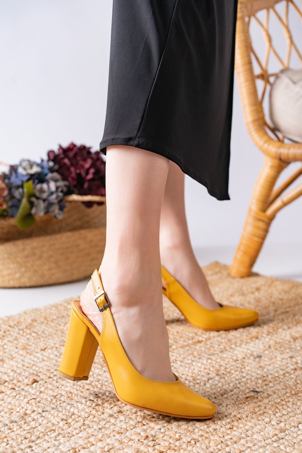 Vera Mustard Skin High Heels Women's Shoes - STREETMODE™