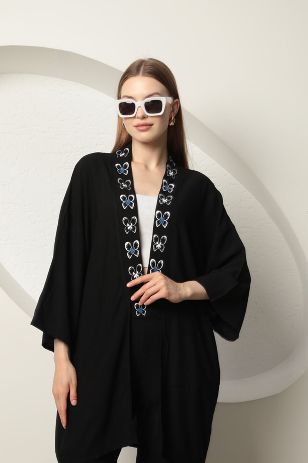 Viscose Fabric Women's Suit-Black/Sax - STREETMODE™