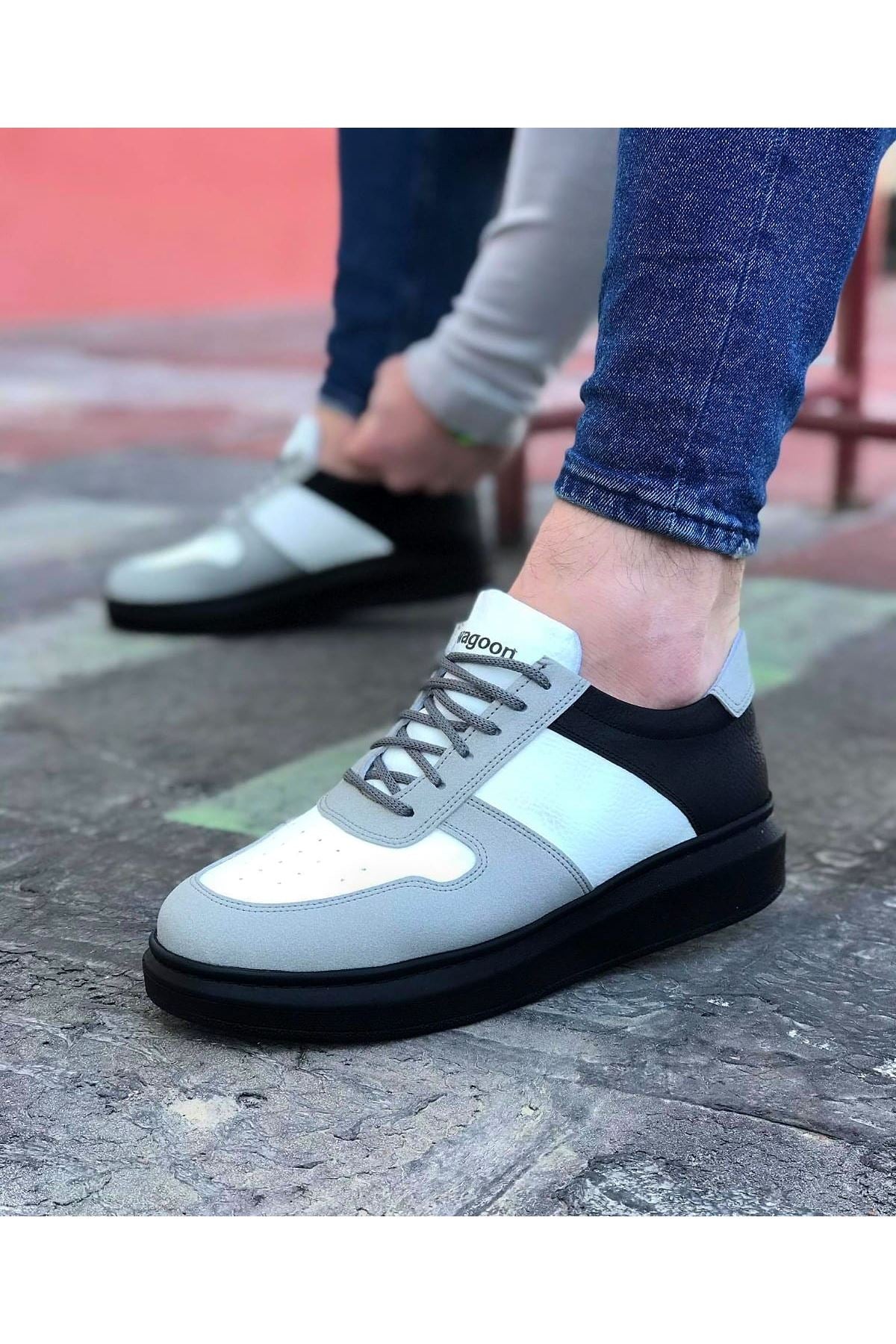 WG011 White Charcoal Men's Casual Shoes - STREETMODE™