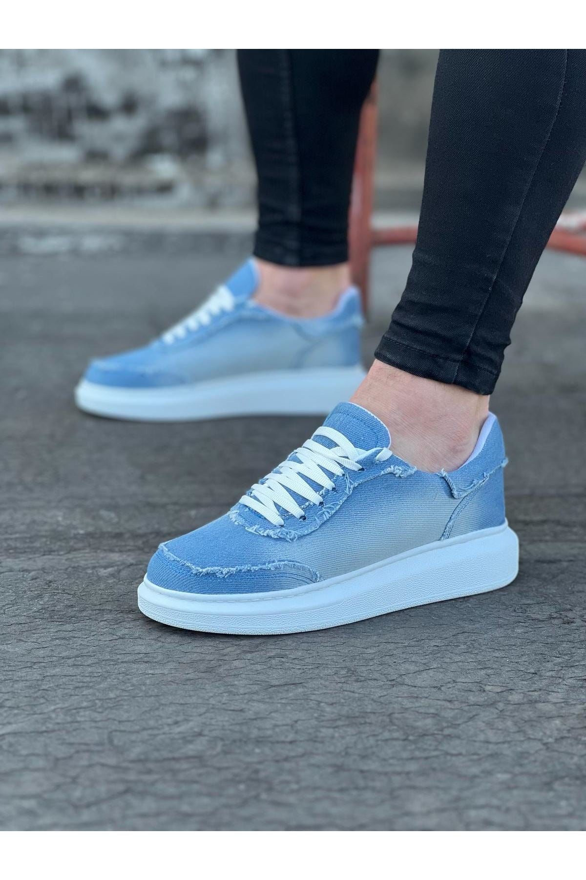 WG018 Ice Blue Men's Casual Shoes - STREETMODE™