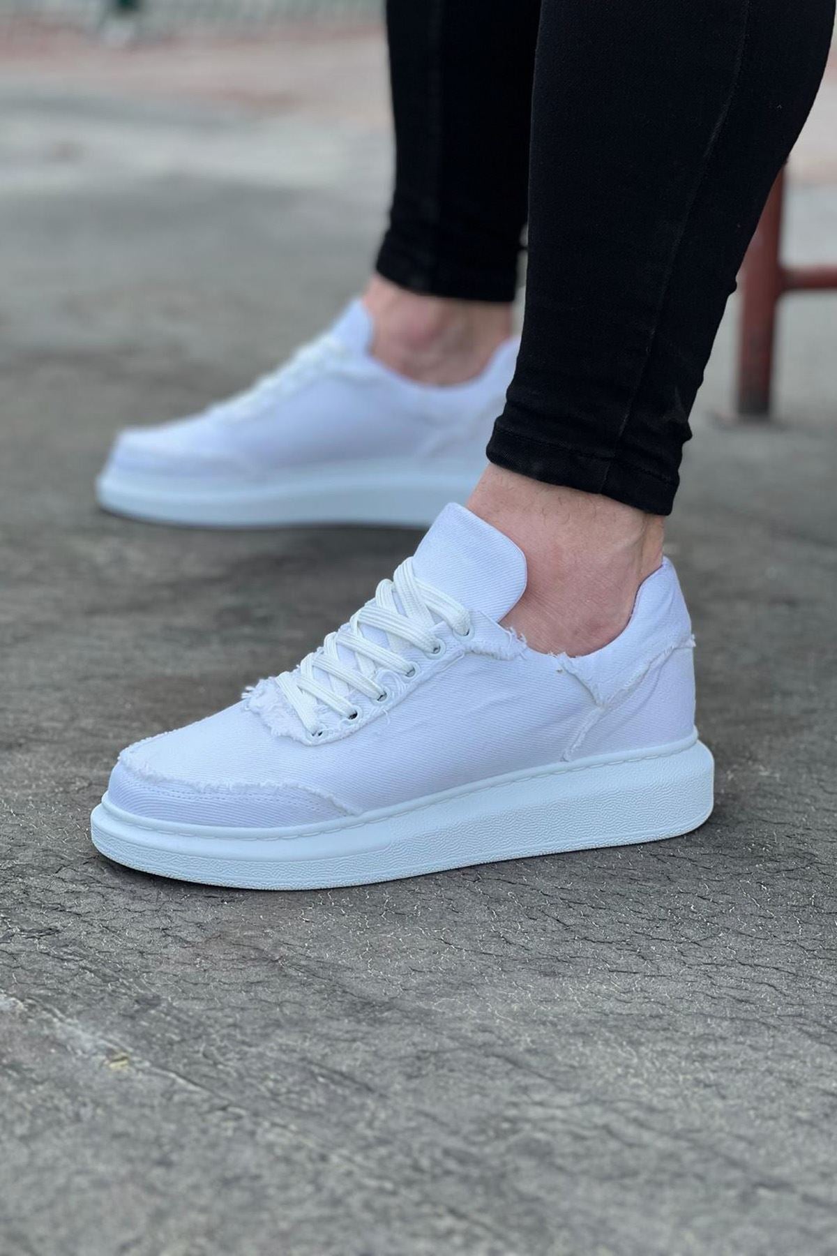 WG018 White High Sole Shoes - STREETMODE™