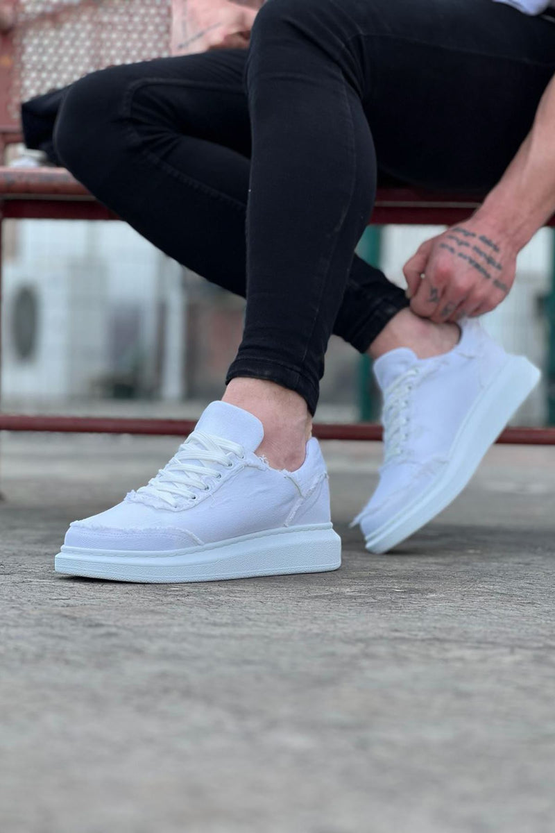 WG018 White High Sole Shoes - STREETMODE™