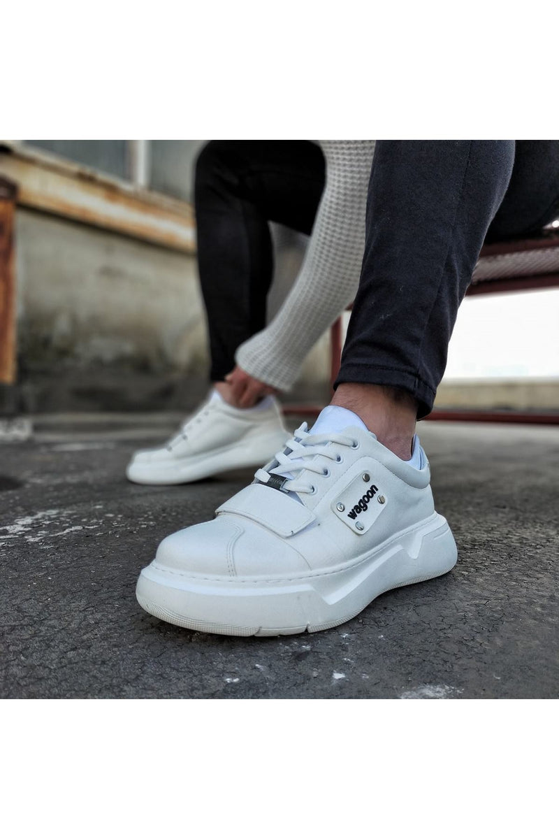 WG018 White High Sole Shoes - STREETMODE™
