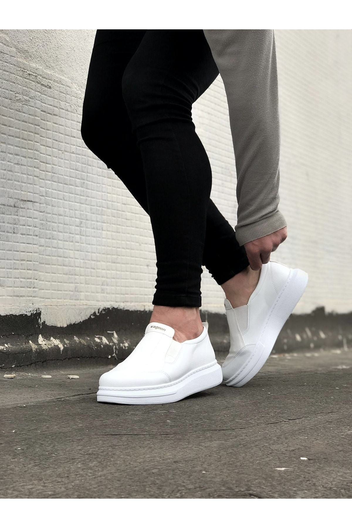 WG049 White Flat Casual Men's Shoes sneakers - STREETMODE™