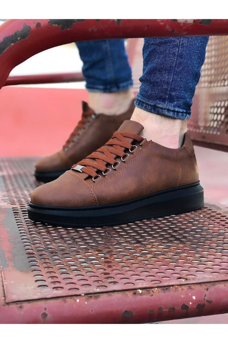 WG08 Tan Coal Flat Men's Casual Shoes - STREETMODE™