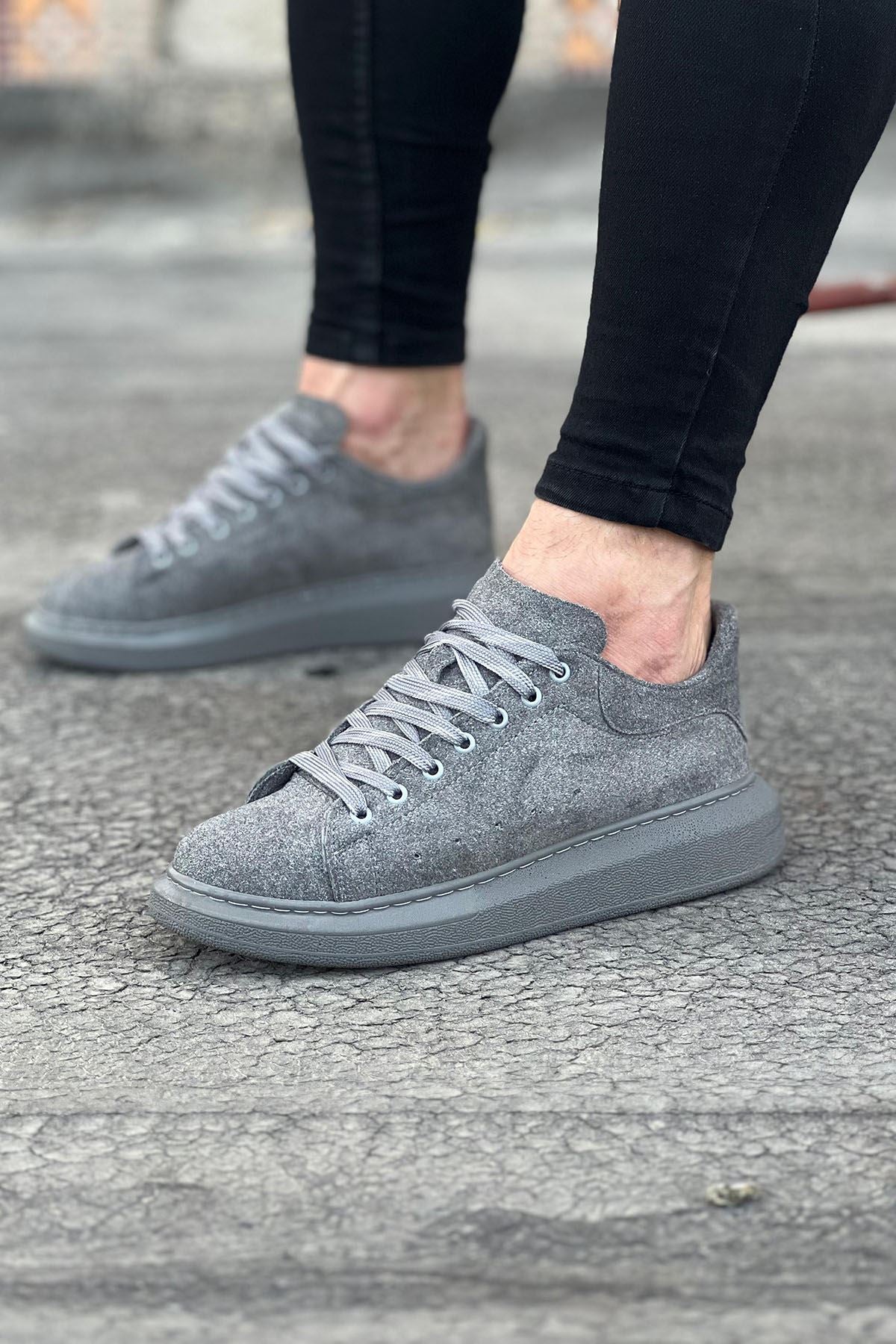 WG096 Gray Suede Daily Men's Casual Shoes - STREETMODE™