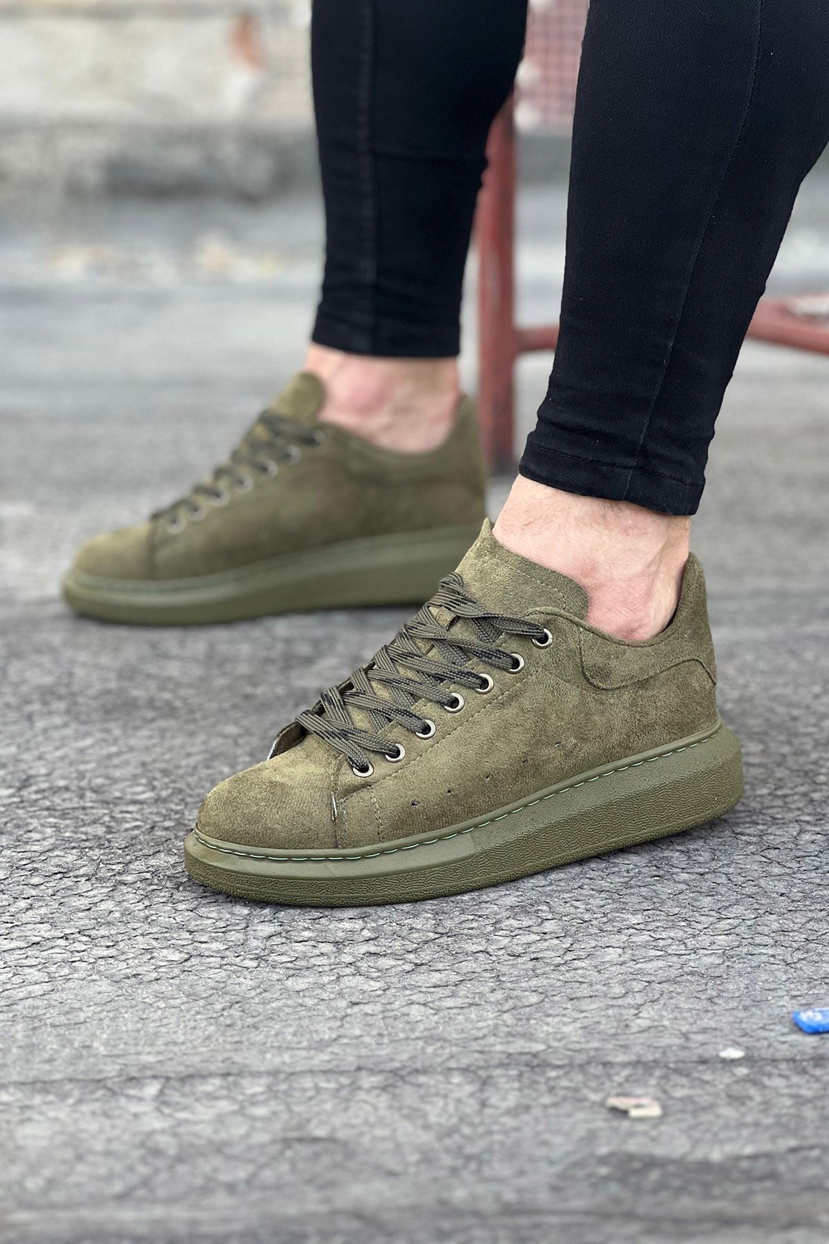 WG096 Khaki Suede Daily Men's Casual Shoes - STREETMODE™