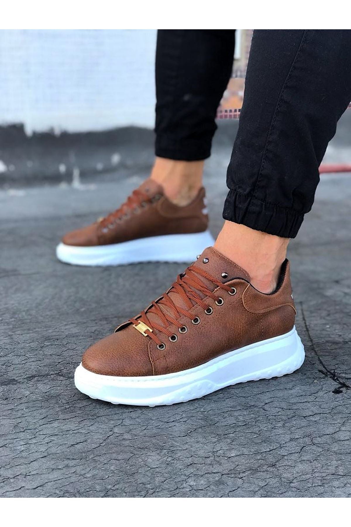 WG501 Tobacco Men's High-Sole Shoes sneakers - STREETMODE™