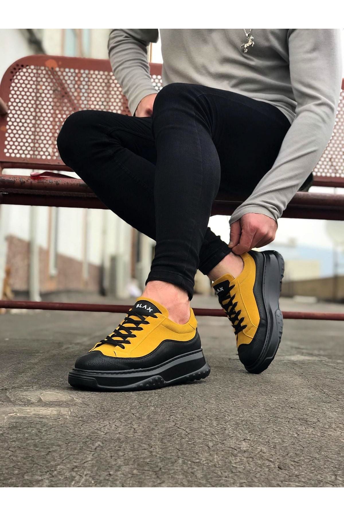 WG507 Charcoal Yellow Men's Shoes - STREETMODE™