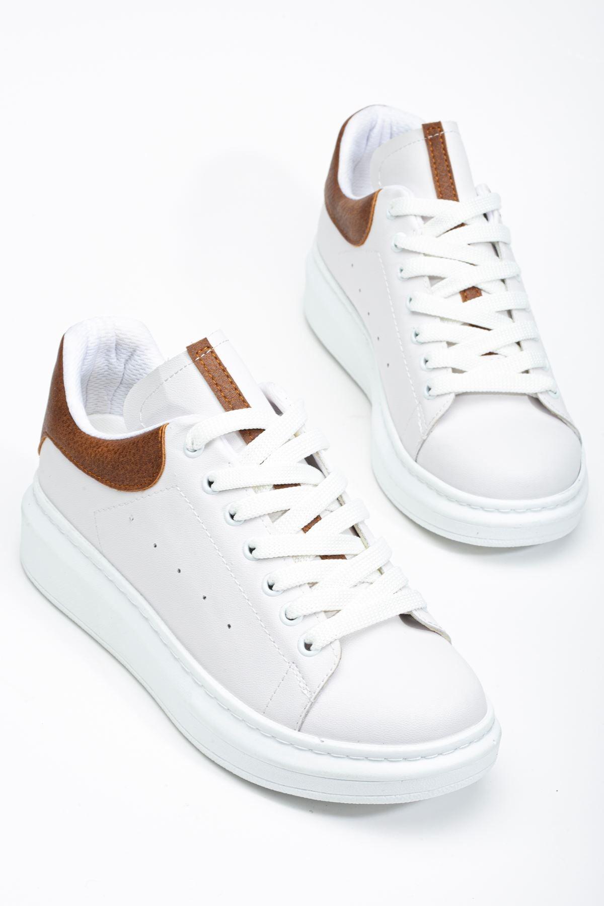 White - Tan Women's Sneaker Casual Shoes - STREETMODE™