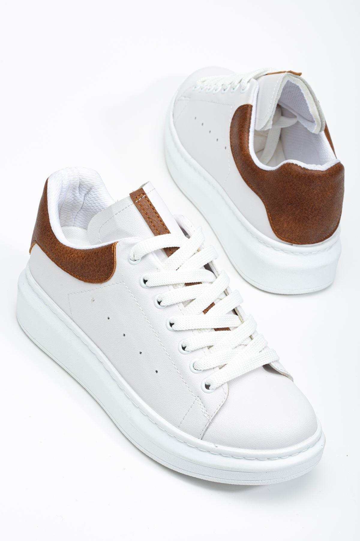 White - Tan Women's Sneaker Casual Shoes - STREETMODE™