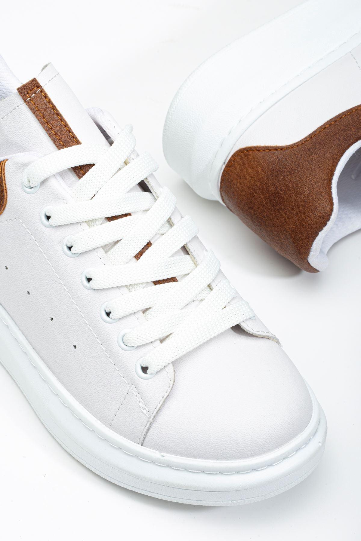 White - Tan Women's Sneaker Casual Shoes - STREETMODE™