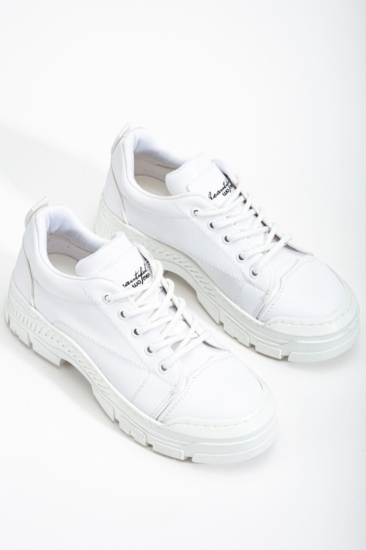 White Women's Sneakers Casual Shoes - STREETMODE™