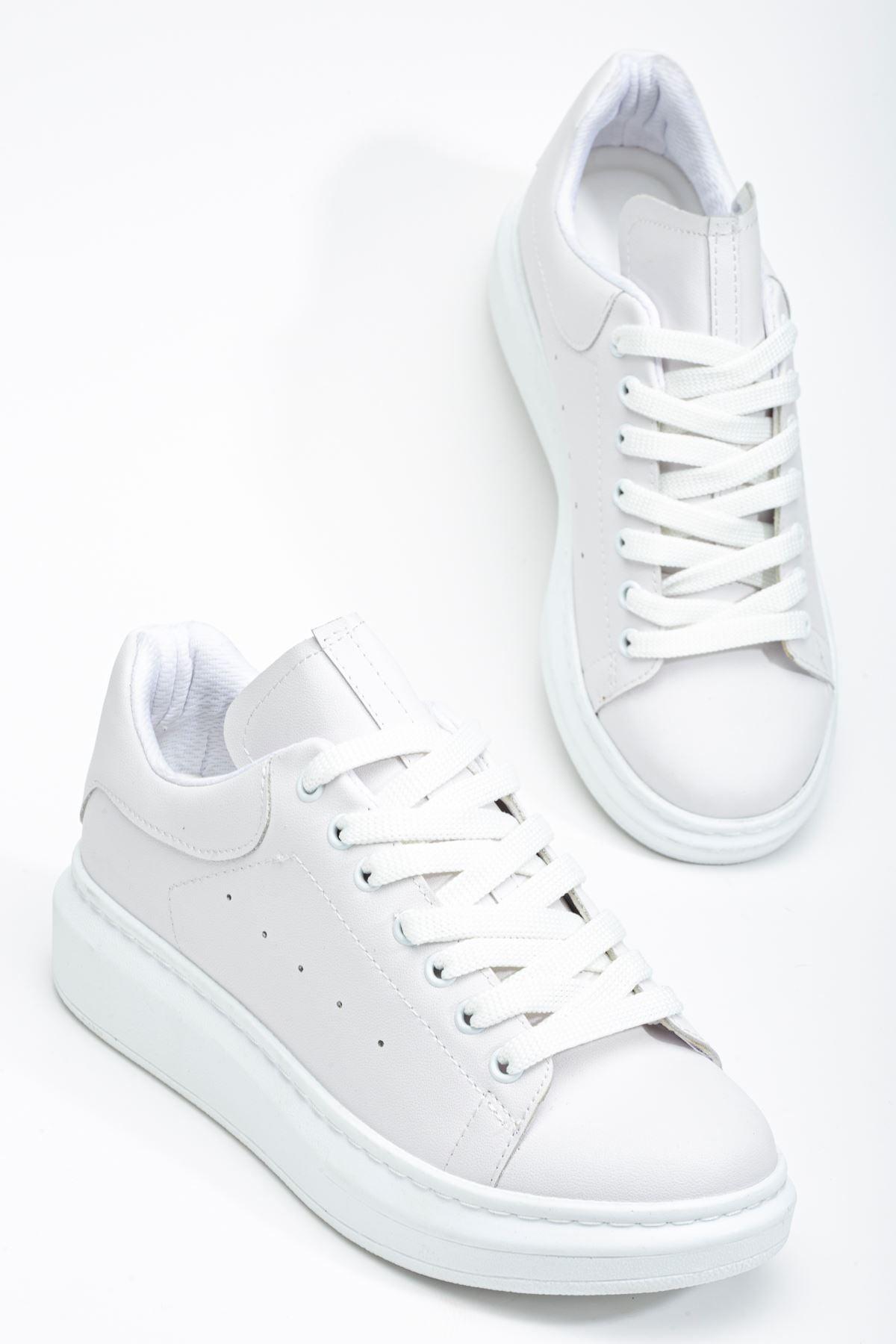 White Women's Sneakers Casual Shoes - STREETMODE™